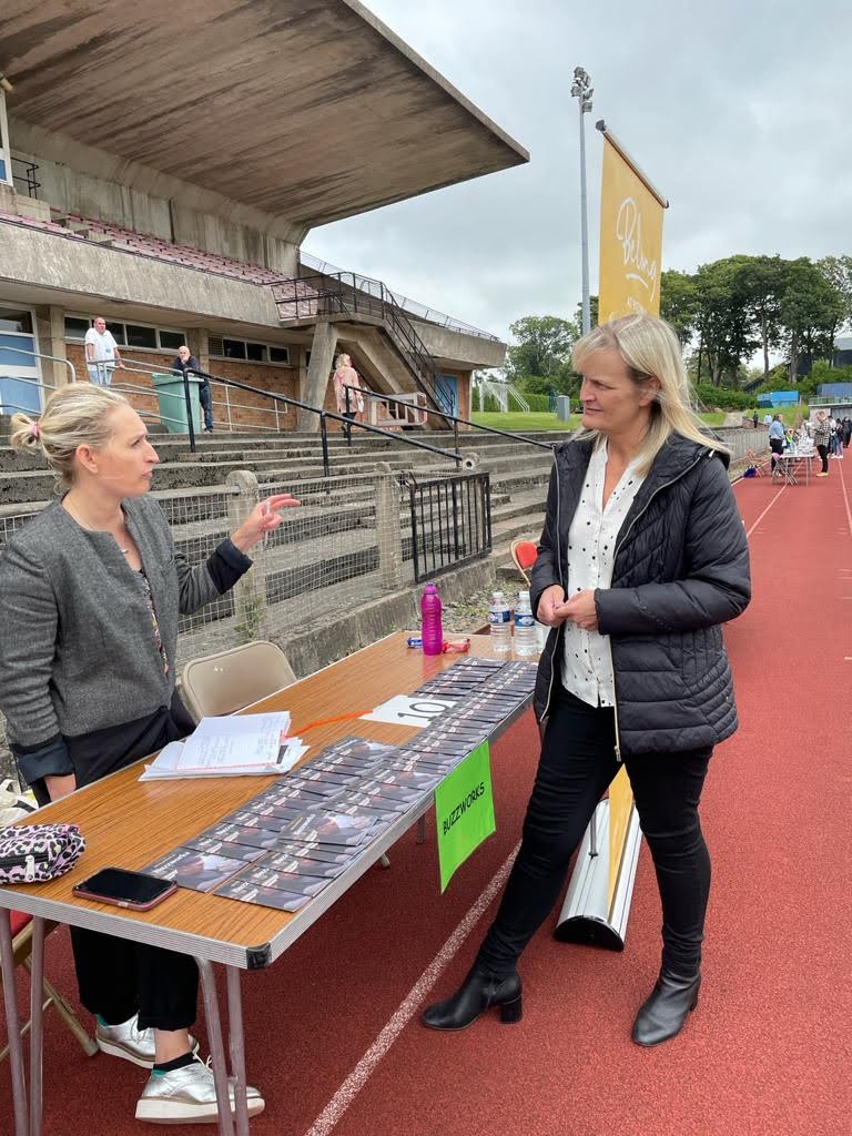 Sharon Talking to Buzzworks at an open air Event in Ayr